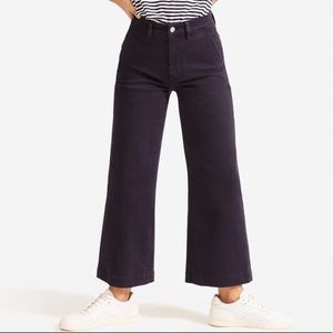 Everlane The Wide-Leg Crop Pant in navy